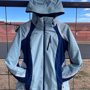 Obermeyer Women's Light Blue and Dark Blue Ski Jacket